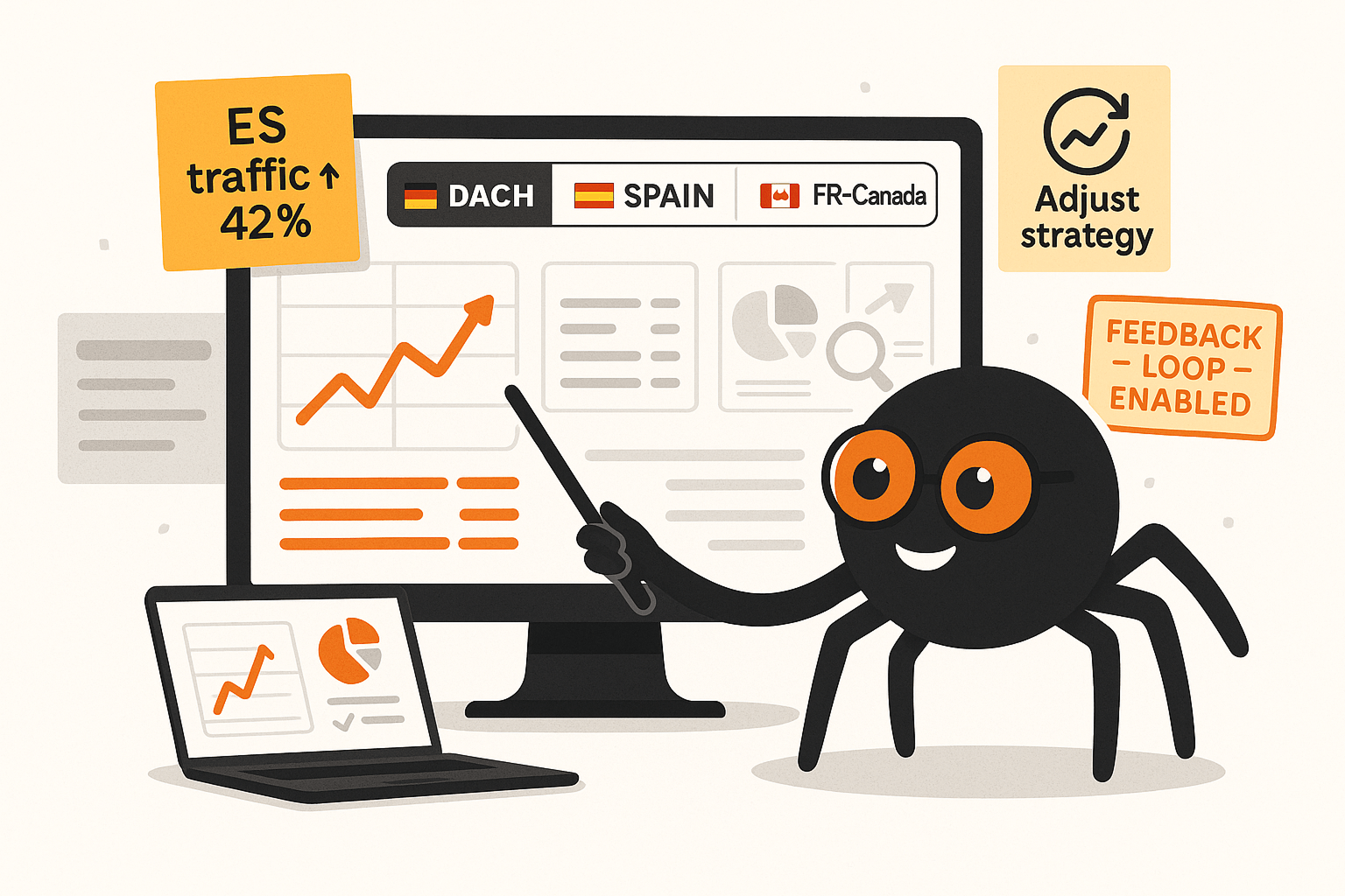 You get real visibility – tracked by language, region, and result