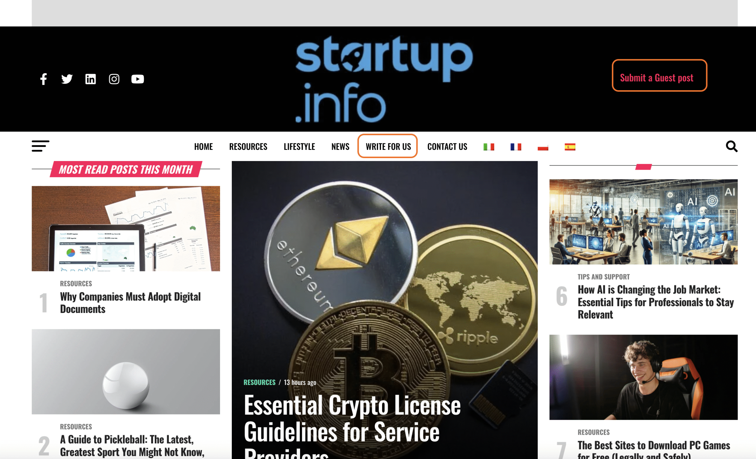 startup info for backlink