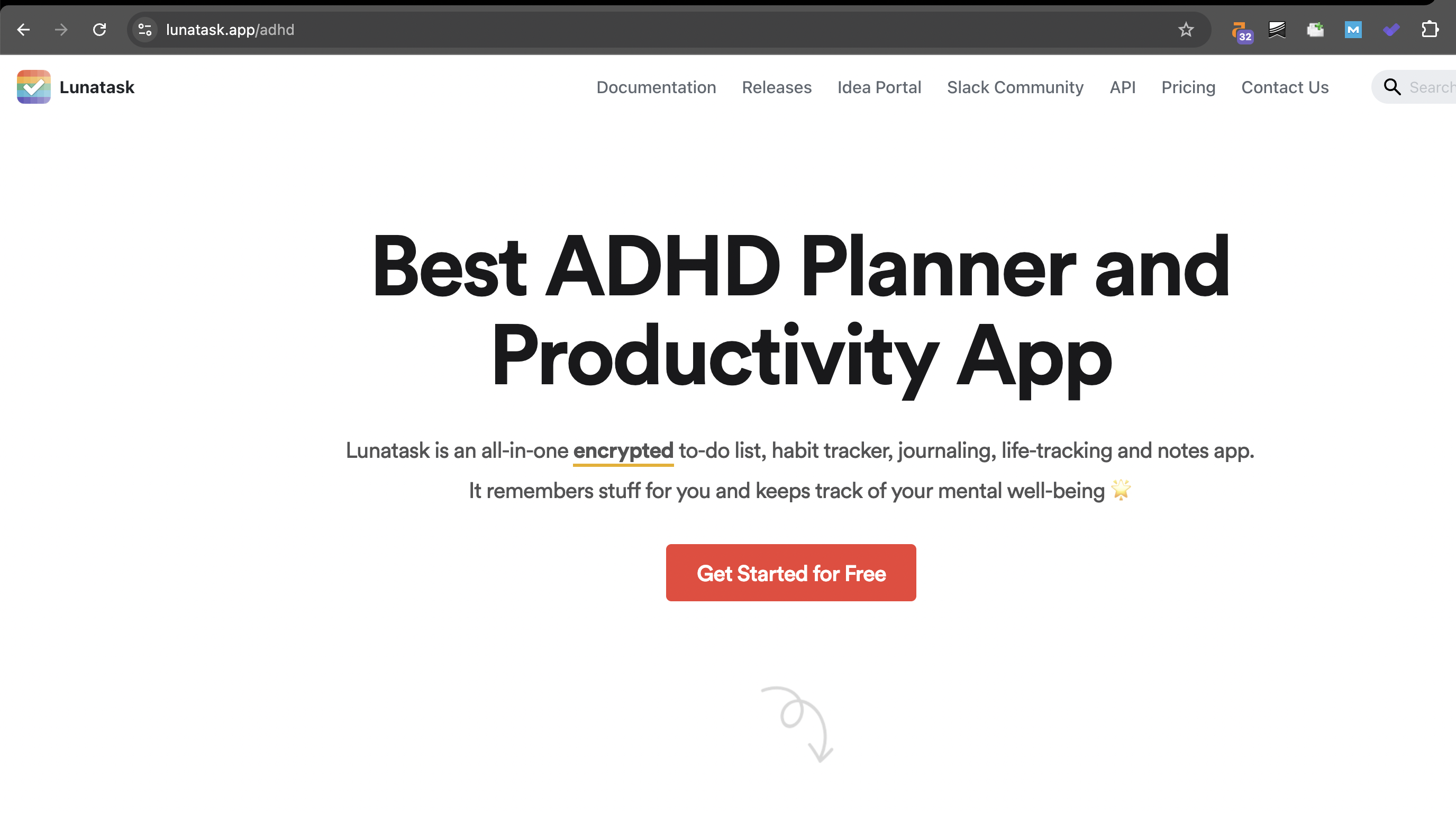 example of landing page with CTA for app installs