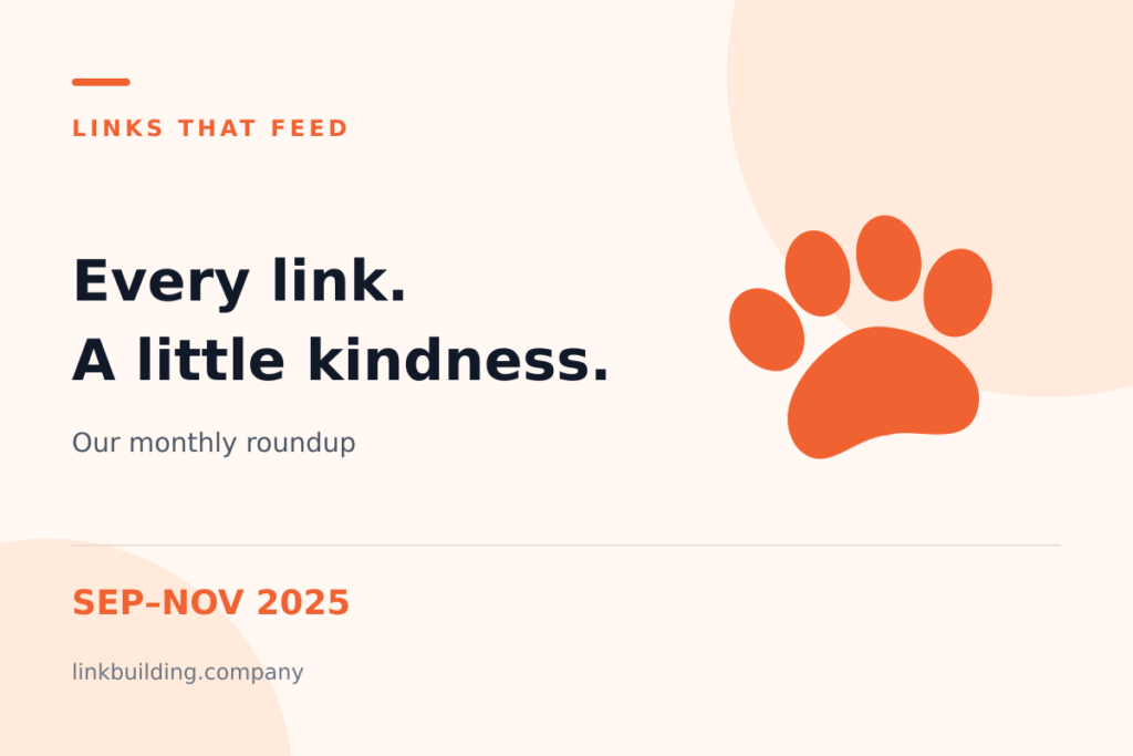 Sep–Nov 2025 Round Up: 780 Links Built